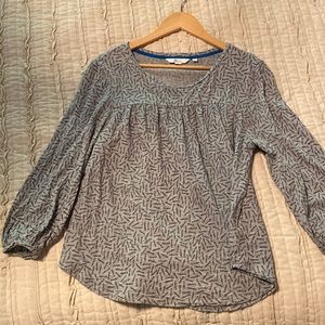 Boden Gray Patterned Cotton Blouse, medium